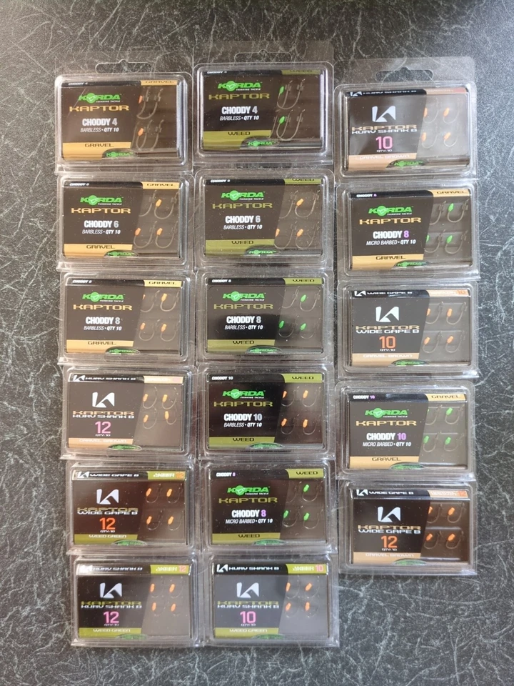 Ganchos de pesca de carpa Korda Kaptor 4;6;8;10;12 | **NUEVO**17 paquetes mixtos Foto 1 de 1