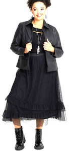 Sz 18, TS14+, Arty Edgy Tuelle Mesh Skirt w Frills, Sequin Tape, BNWT $129 - Picture 1 of 10