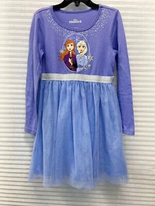 Disney Frozen II Girl's Long-Sleeved Purple Dress | Size 6X - Picture 1 of 8