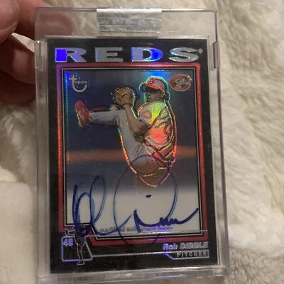 2004 Rob Dibble Topps Chrome AUTO Black Refractor /25 Reds Retired - Image 1 of 4