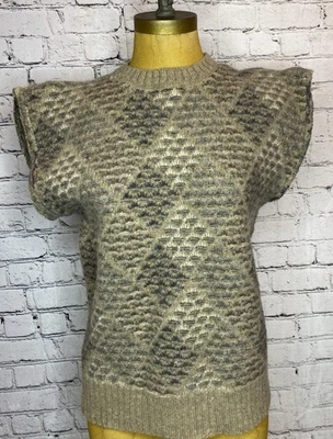 Vtg Pendleton Sweater Vest Women’s M Brown Gray Geometric Wool Pullover USA - Image 1 of 4