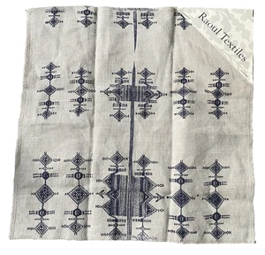 "Muestra de tela índigo Fulani Raoul Textiles lino natural 717N59 11,75""" - Imagen 1 de 11
