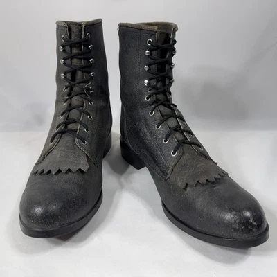 Ariat A2 Competitor Cuero Negro Roper Vaquero Western Lacer Botas para Hombres 10.5 Foto 1 de 4