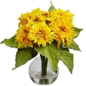 NEW ARTIFICIAL SILK YELLOW GOLD SUNFLOWER FAKE FLOWER ARRANGEMENT - Picture 1 of 1