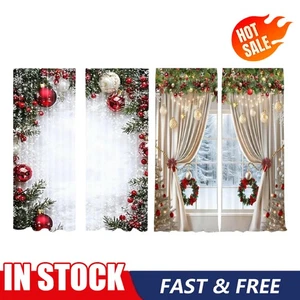 Christmas Ball Holiday Printed Curtains, forBedroom Living Room HolidayDecor - Picture 1 of 22