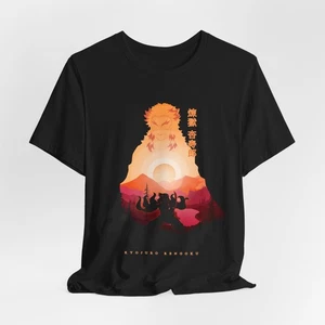 Rengoku Silhouette Tee, Demon Slayer Graphic Shirt, Japanese Anime Art, Unisex - Picture 1 of 11