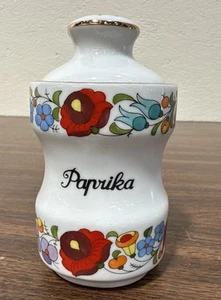Botella de pimentón floral de porcelana pintada a mano Kalocsa Hungría con tapa 4,75" - Imagen 1 de 5