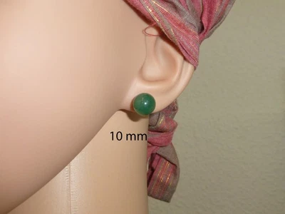 Ohrstecker Aventurin Grün Kugel Silber 925 Gold 4mm 6mm 8mm 10mm - Bild 1 von 3