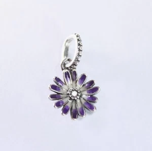 Pandora Sterling Silber Lila Emaille Gänseblümchen Dangle Charm 798771C01 - Bild 1 von 3
