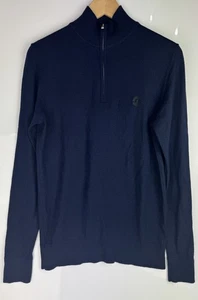 J Lindeberg Navy Merino Wool Blend Quarter Zip Kian Sweater Size M - Bild 1 von 6