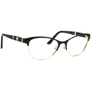 Versace Eyeglasses MOD. 1233-Q 1366 Black/Gold Cat Eye Frame Italy 53[]17 140 - Picture 1 of 6
