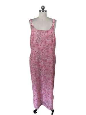 Sag Harbor Y2K длинное платье женщин 18P розовый цветочный без рукавов коттедж фея богемное - Изображение 1 из 4