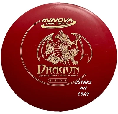 INNOVA DISC GOLF RED DRAGON DISTANCE DRIVER 150g FLOATS IN WATER 8/5/-2/2 EUC - Image 1 of 2