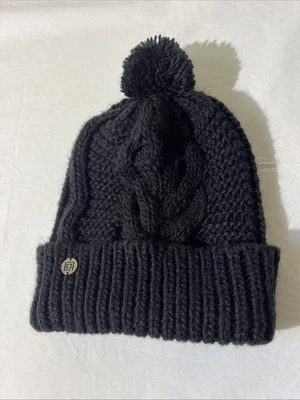 Gorro Liz Claiborne Unisex Talla Única Negro Tejido Con Pompón Foto 1 de 4
