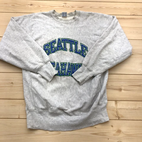 Vintage Champion Gray Reverse Weave Seattle Seahawks Sweatshirt Adult Size XL Cover