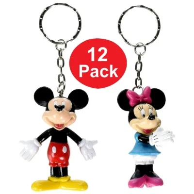 12x Disney Mickey Mouse y Minnie Mouse 3D Mini Figura Llavero 2.5" Favores de Niños Foto 1 de 3