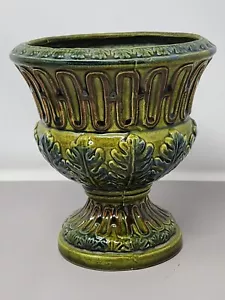 Vintage Green Leaf Motif Ceramic Planter/Vase MCM Stamped 5117 - Picture 1 of 11