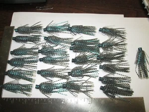 25 - JUPES CAOUTCHOUC SILICONE CHANGEMENT RAPIDE - 2 1/2" LONGUES - CLAIRES ET NOIRES AVEC BLEU - Photo 1/7