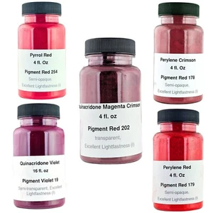 Chinacridon Magenta Purpur Trockenpigmente Pulver Set 5 x 4 flüssige Unzen - Bild 1 von 7