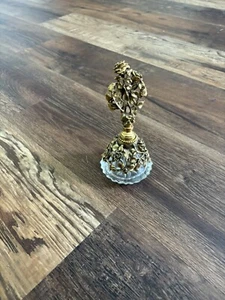 Vintage Matson Gold Filigree Rose Ormolu Perfume Bottle With Glass Dauber - Picture 1 of 2