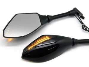Motorcycle Univwel 12V Integrated Turn Signals Rearview Mirrors Touring Off-road - Bild 1 von 3