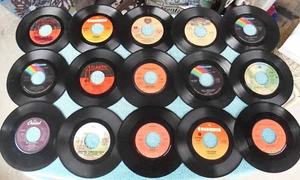 LOT OF 15 ASSORTED VINTAGE CLASSIC 1970'S ROCK, POP 45 RPM RECORDS #1 LOOK! - Picture 1 of 22