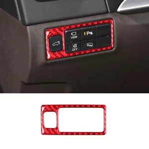 Cubierta del panel de interruptor de faros interiores de fibra de carbono roja para Mazda CX-9 2016-20 - Imagen 1 de 8