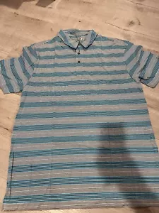 Arnold Palmer teal/grey Striped Men’s Polo Golf Shirt. Size Xl. New - Picture 1 of 5