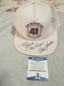 TOM SEAVER DAY SIGNED HAT BECKETT COA STUNNING, ONLY ONE VERY RARE. PERSONALIZED - Picture 1 of 5