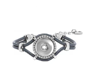 Graues Leder und Glitzer Armband für Standardgröße 20 mm GINGER SNAPS™ SN92-28 - Bild 1 von 1