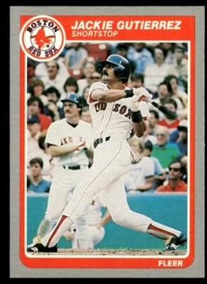 1985 Fleer #160 Jackie Gutierrez Rookie Boston Red Sox - Image 1 of 2