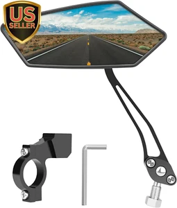 Bike Mirror, HD Wide Angle Large Handlebar Rearview Mirror, Blast-Resistant 3... - Picture 1 of 1