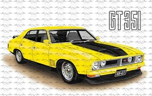 Ford Falcon XB-GT Sedan YELLOW flag/banner 150cm x 90cm NEW - Picture 1 of 4