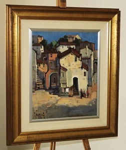 GIAMPIETRO MAGGI (b.1934) Large Oil Painting of 'Houses in Vieste' Puglia, Italy - Picture 1 of 6