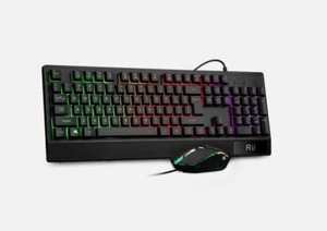 Rii RK400 Wired Gaming Keyboard and Mouse Combo LED Backlit RGB - Picture 1 of 7