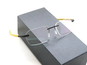 McLaren Super Series MLSUPO24 C04 Matte Black-Yellow Rimless 56mm Eyeglasses - Picture 1 of 8
