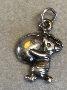 Disney Piglet Charm - Sterling Silver 925 Winnie the Pooh Cartoon Pendant ~C242~ - Picture 1 of 6