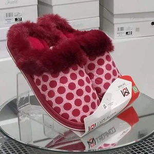 DUE MELE - Pantofole/Ciabatte Donna Fantasia Pois Inverno Tessuto Felpato Morbid - Foto 1 di 13