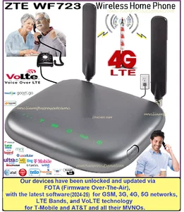 4G LTE Odblokowana baza telefonu domowego ZTE WF723CC - Zdjęcie 1 z 9