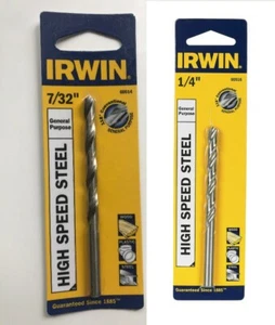 BRANDNEU IRWIN 7/32 ZOLL & 1/4 ZOLL SCHNELLARBEITSSTAHL BOHRER DOPPELPACK - Bild 1 von 1