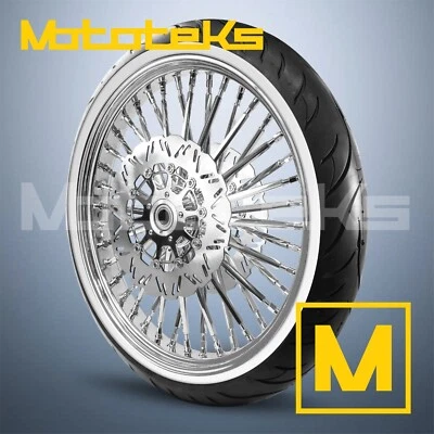 21X2.15 FAT 40 G-SPOKE WHEEL STAINLESS FOR HARLEY SOFTAIL SPORTSTER DYNA FRONT - Image 1 of 4