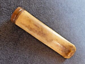Carved Antique Cigarette Holder with a Brass Collar