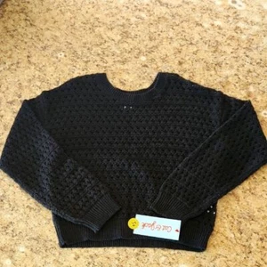 Cat & Jack Girl's Black Knit Pullover Sweater NWT Size Small (6/7) - Picture 1 of 4