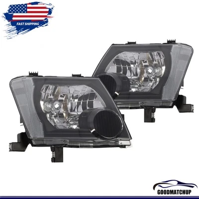 Juego de montaje faros halógenos negros para Nissan Xterra 2005-2015 Foto 1 de 4