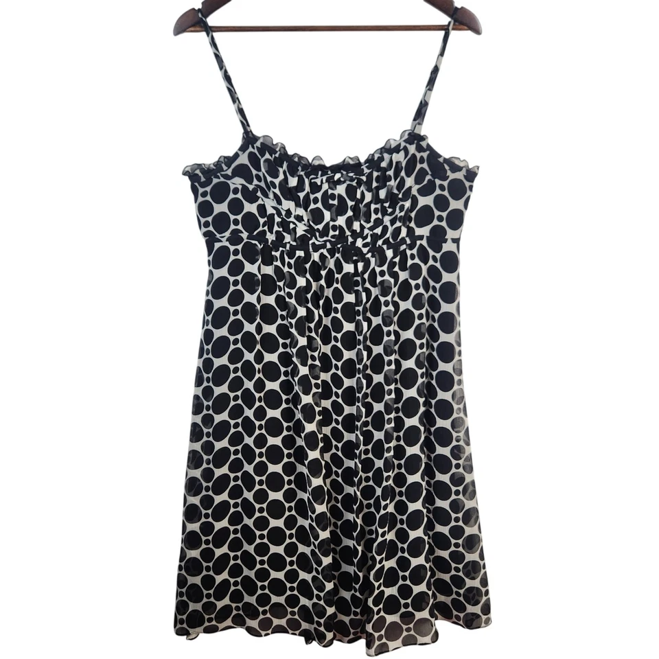 Vestido Milkmaid INC International Concepts 100% seda forrado bolinhas tamanho 12  - Imagem 1 de 4