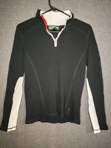 Ralph Lauren Active Women’s L Thermal Quarter Zip Colorblock Black Top - Picture 1 of 4