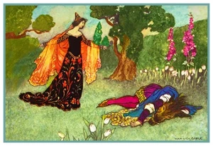 Beauty and Beast by Warwick Goble Counted Cross Stitch Chart Pattern - Picture 1 of 4