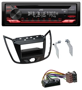 JVC CD DAB USB Bluetooth MP3 Autoradio für Ford C-Max Kuga matt schwarz - Bild 1 von 7
