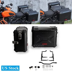Side Cases W/ Luggage Rack Set For Harley Pan America RA1250 RA1250S 2021-2024 - Picture 1 of 12