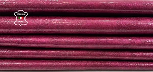 PATENT FUCHSIA PINK GLOSSY PEARLISED Lambskin leather 2 skins 10+sqf 1.0mm C5511 - Picture 1 of 7